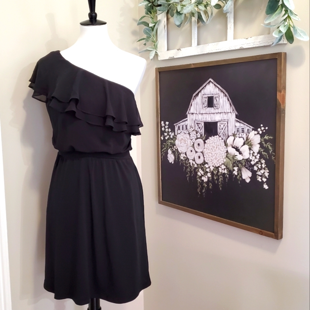 White House Black Market One-Shoulder Dress